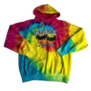 Venice Beach Colorful Tie-Dye Hoodie size M